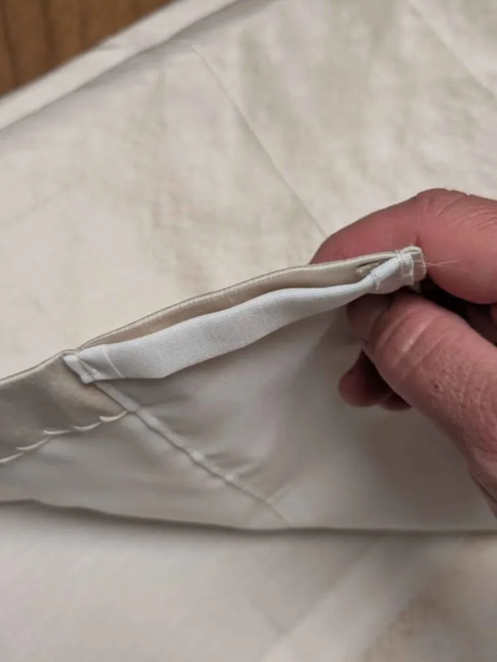 2 J.C. Penny Home 41W x 94L Cream Vintage Lined Rod Pocket Silk Drapes